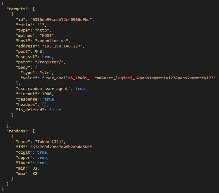 JSON 配置示例